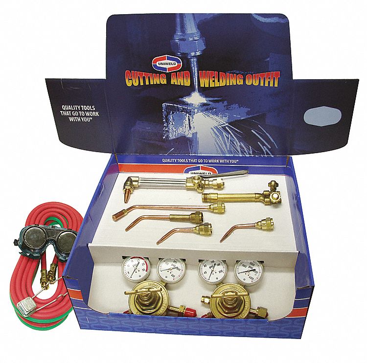 GAS WELDING OUTFIT, HEAVY-DUTY, CA730, CUTS 1/4 IN, WELDS 1/4 IN, OXYGEN