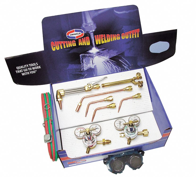 GAS WELDING OUTFIT, MEDIUM-DUTY, CA330, CUTS 1/4 IN, WELDS 1/4 IN, OXYGEN