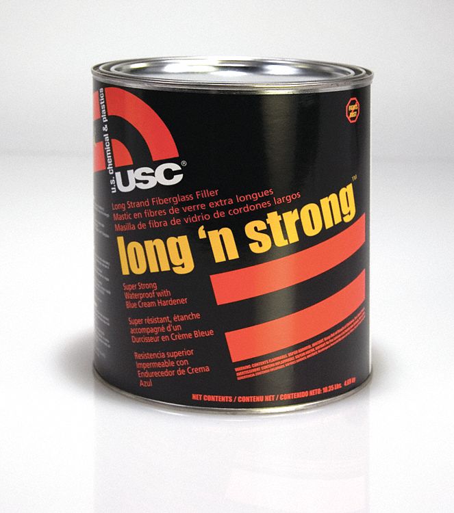 LONG 'N STRONG REINFORCING COMPOUND, WATERPROOF, RUSTPROOF, OSHA, OLIVE-DRAB, 1 GALLON