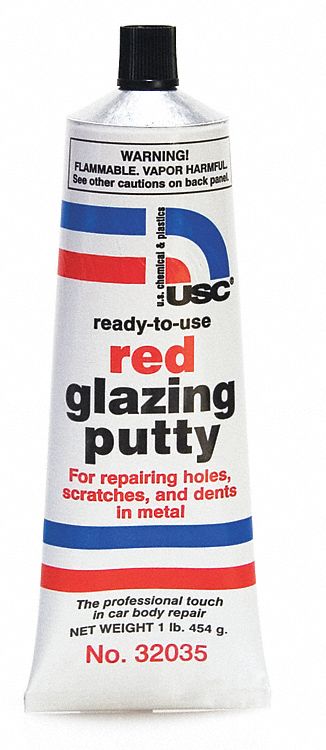 USC Red Glazing Putty, 1 lb tube - 32035, Putty & Glaze: Auto Body