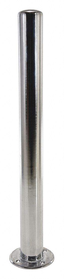 BOLLARD STEEL CHROME 42-1/8 X 4