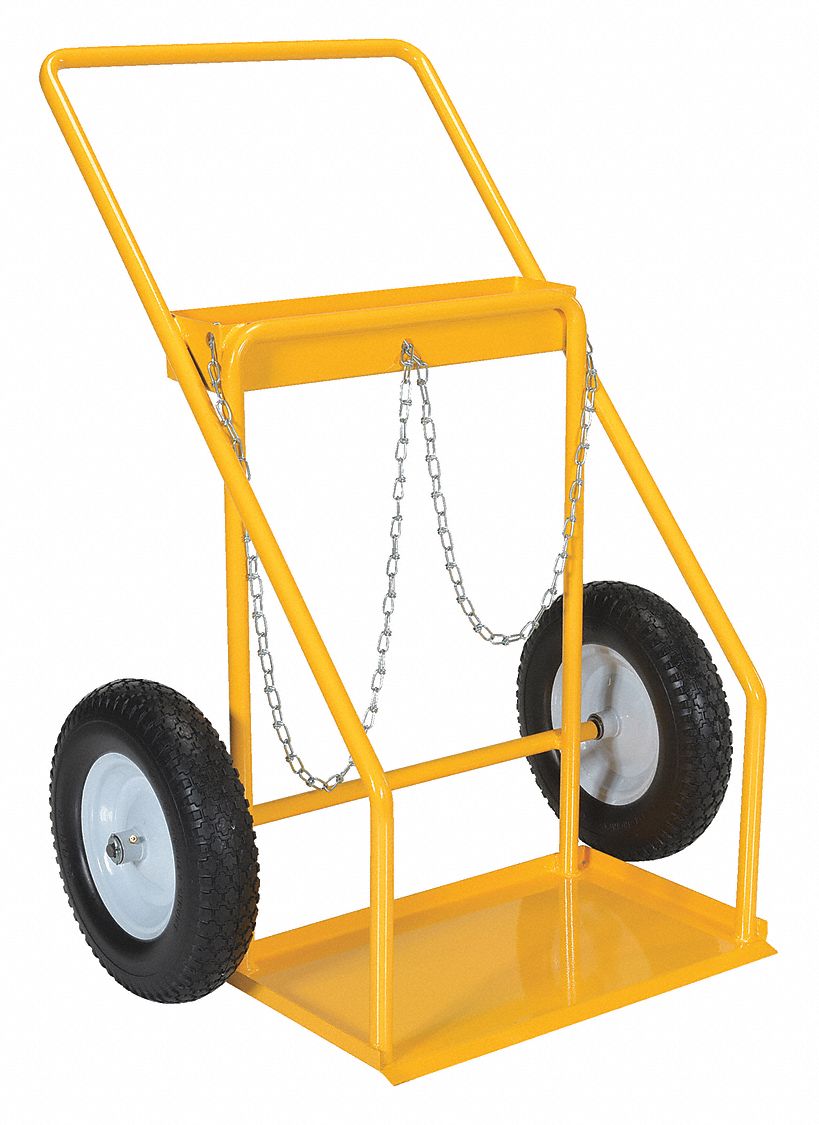 TILT BACK HAND TRUCK, YELLOW, 34 1/2 IN W X 43 3/16 IN H, SINGLE HANDLE