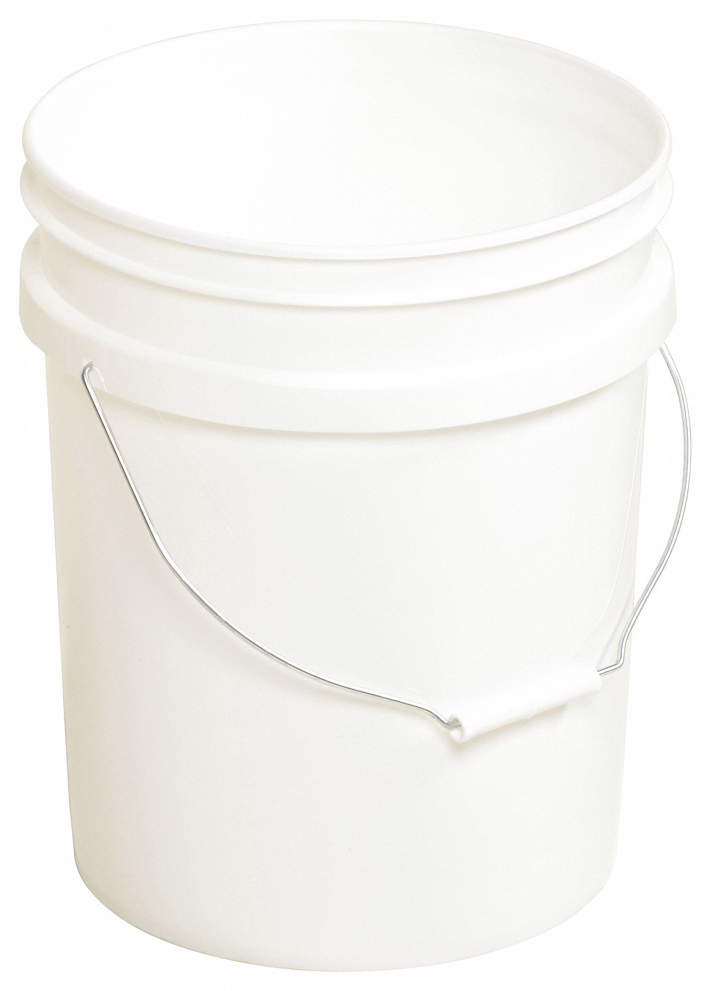 PAIL HDPE WHITE 5 GAL STEEL HANDLE