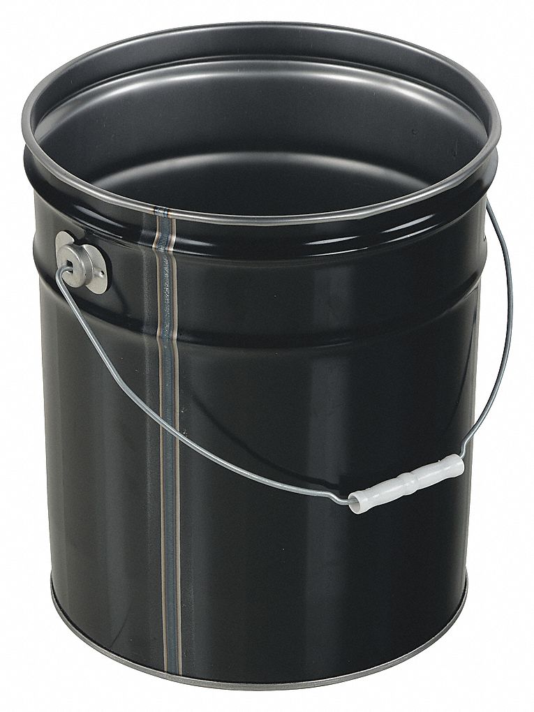 VESTIL PAIL STEEL 5 GALLON BLACK - Storage Pails and Buckets ...