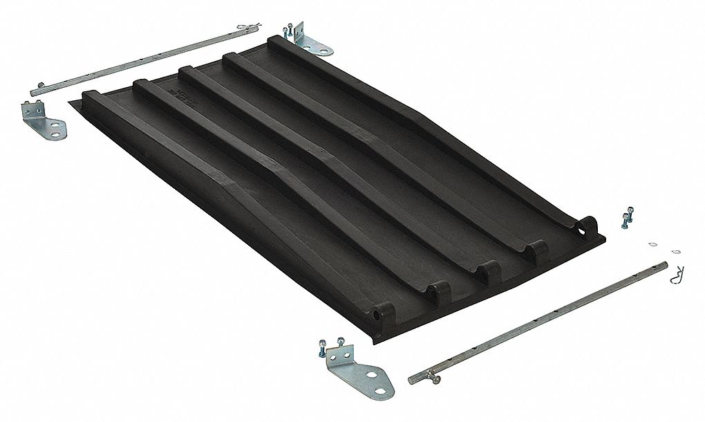 SELF-DUMPING HOPPER LID, BLACK, 21 1/4 IN W X 2 7/8 IN H X 38 1/2 IN L, POLYETHYLENE