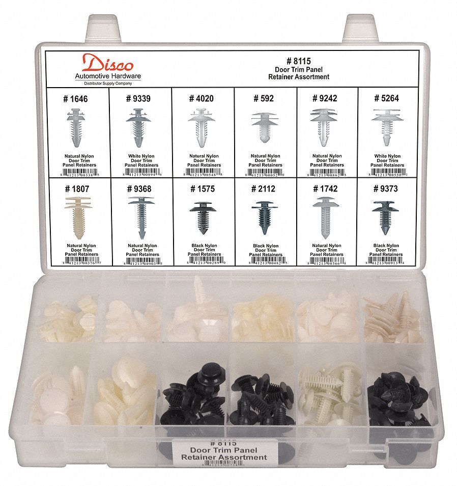 GRAINGER APPROVED Panel Retainer Assortment 120 Pieces 12T2868115