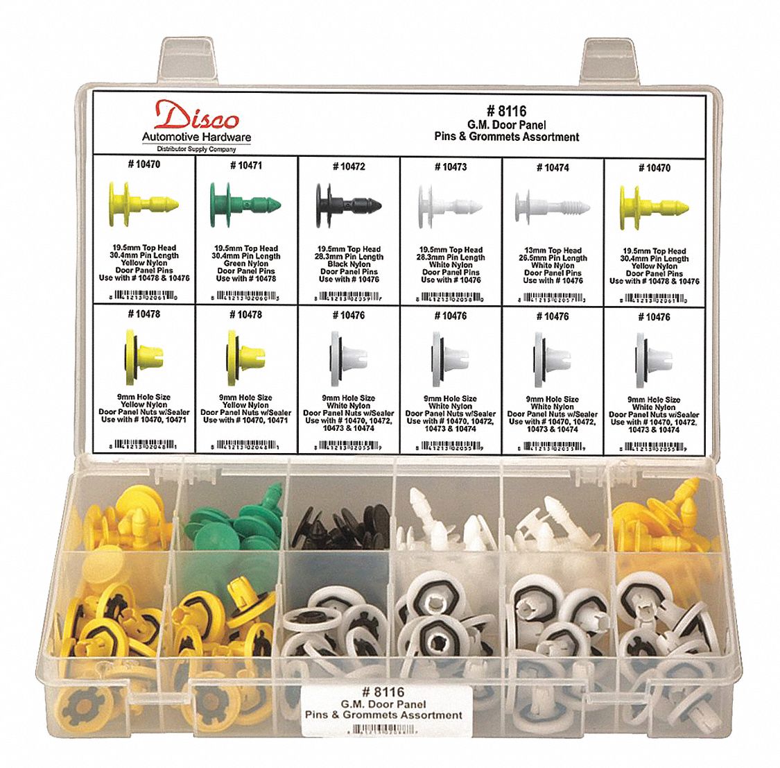 GM Door Panel Retainer Assortment: 120 Pieces