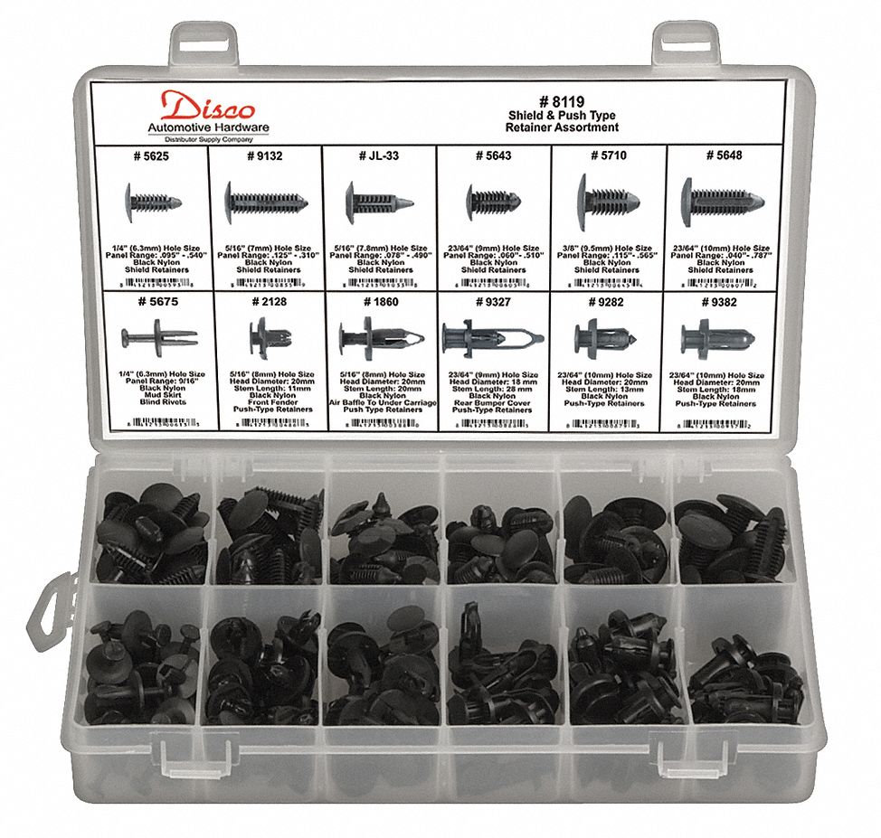 Shield / Push Type Retainer Assortmnet