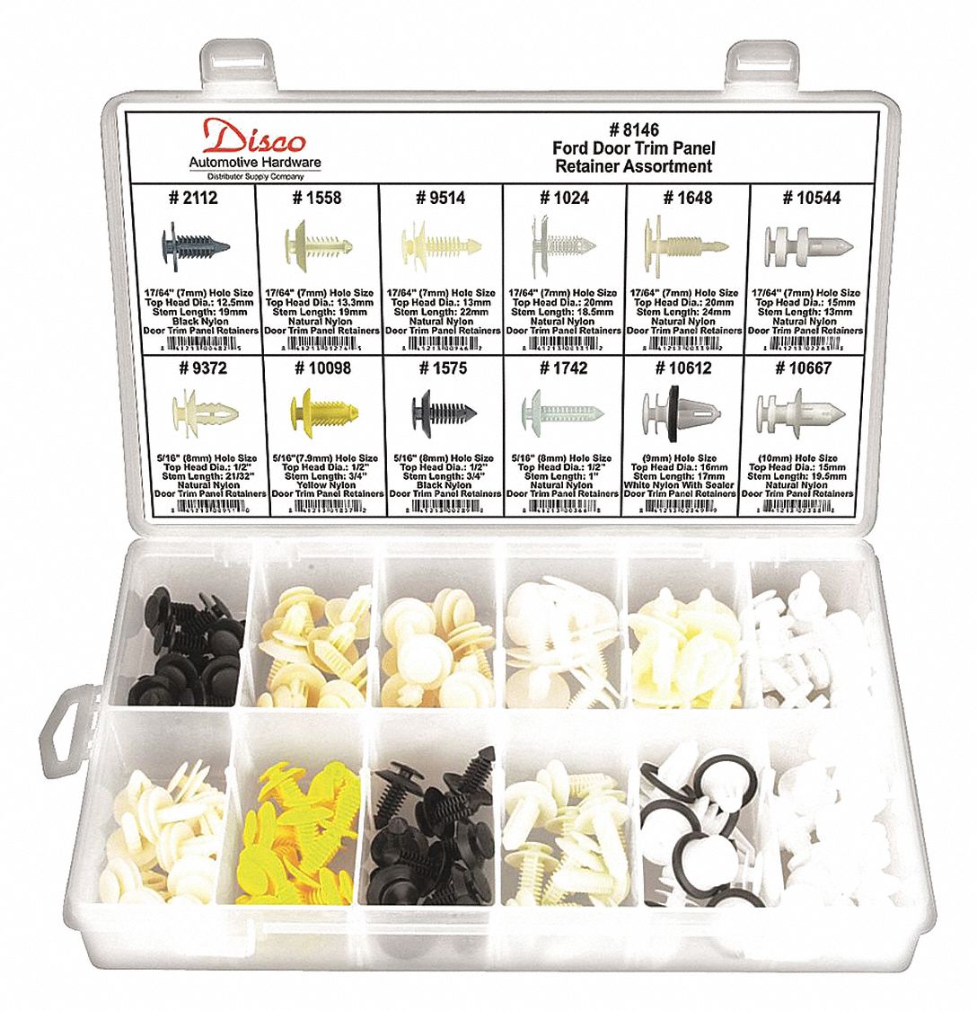 Ford Door Trim Panel Assortment, 116 pcs: 116 Pieces