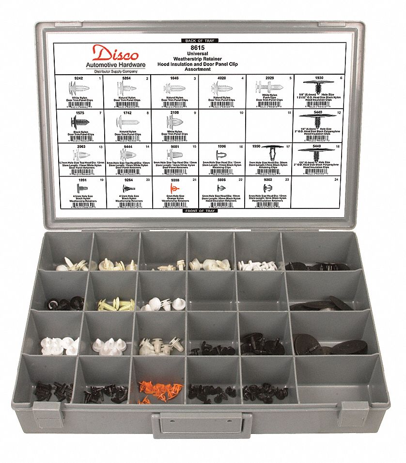 Door Panel & Hood Clip Assortment: 197 Pieces