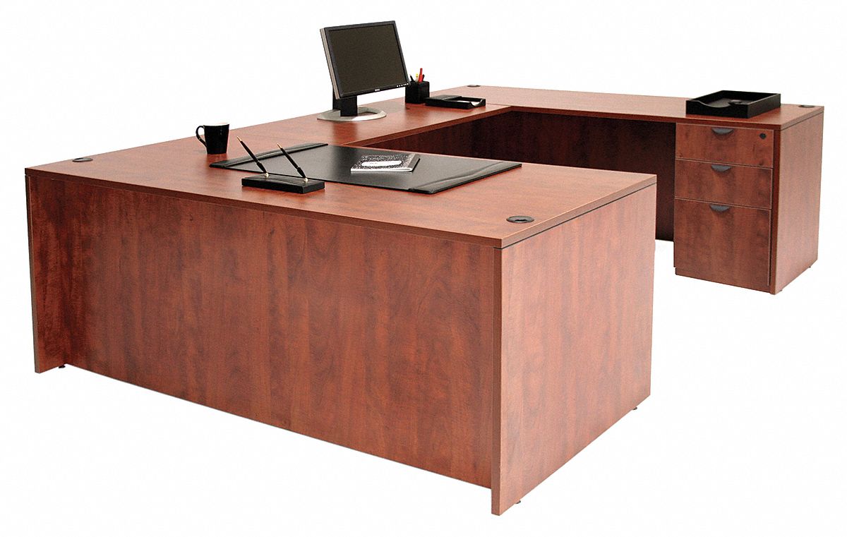 12T526 - U-Shape Office Desk 71x29x106 In Cherry