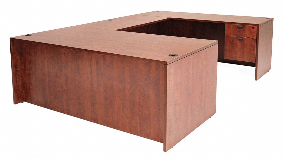 12T529 - U-Shape Office Desk 71x29x106 In Cherry