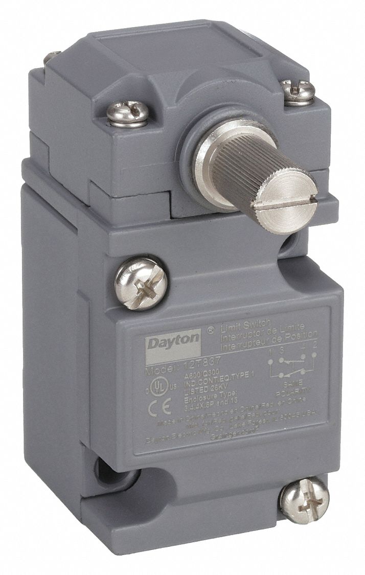 Limit Switch: Roller Lever, Non-Metallic, Screw Terminals, SPDT