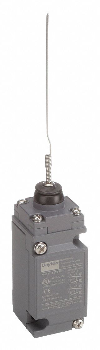 LIMIT SWITCH, CAT WHISKER, 2 MOUNTING HOLES, HEAVY DUTY