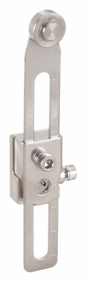 DAYTON Limit Switch Lever Arm: Adj Roller, 1.50 in to 4.63 in, Front, 0.63  in Roller Dia.