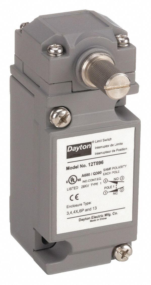 Limit Switch: Roller Lever, Non-Metallic, No Actuator Included, Screw Terminals, SPDT