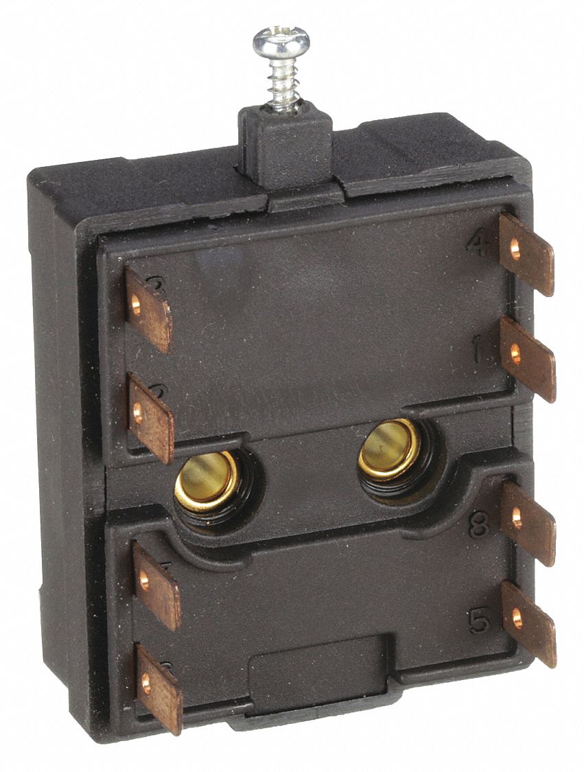 REPLACEMENT CONTACT BLOCK, BLACK, 2NO/2NC, 14 MM