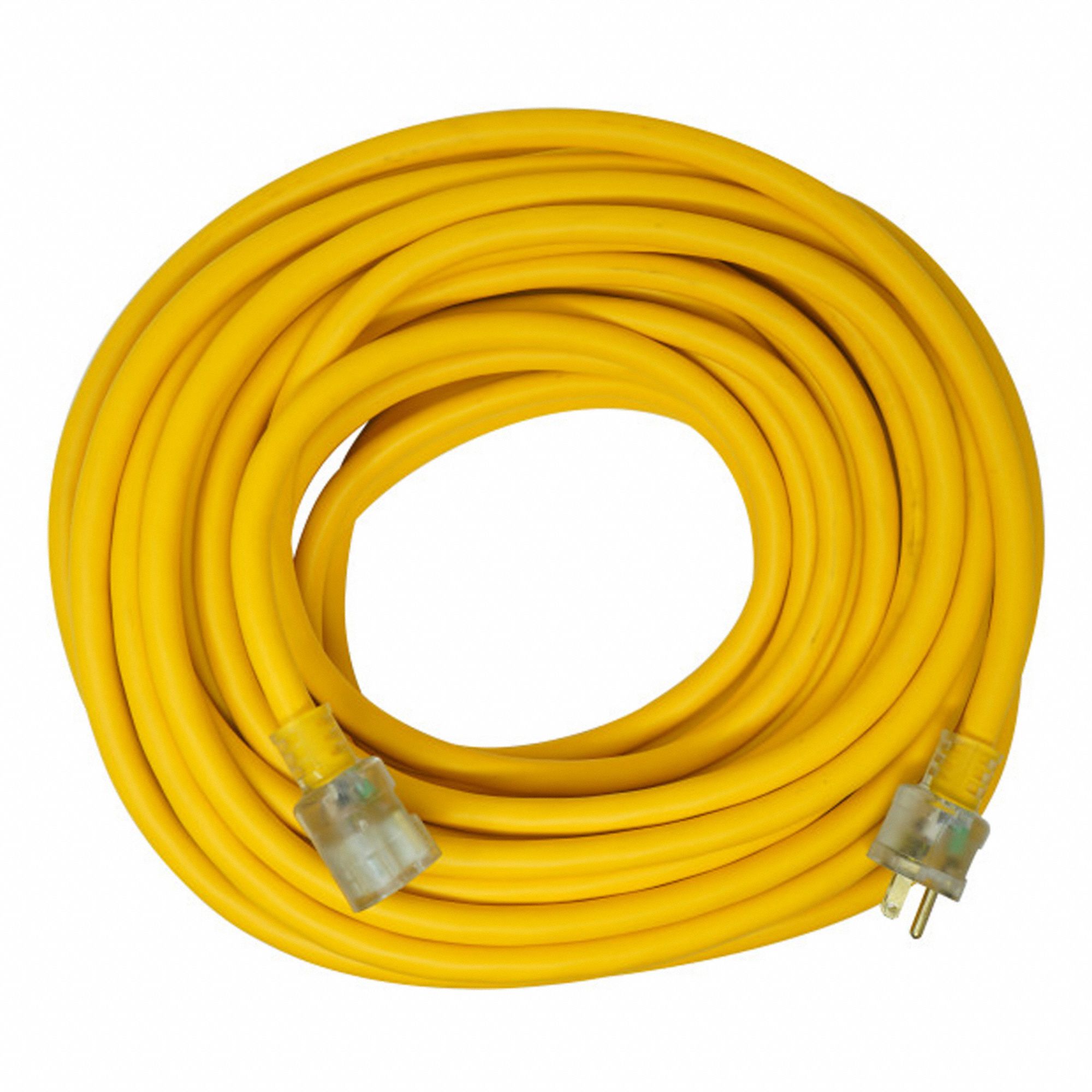 EXTENSION CORD, YELLOW, 10/3, 15 A, 125V AC, 100 FT LENGTH, -58 TO 221 ° F