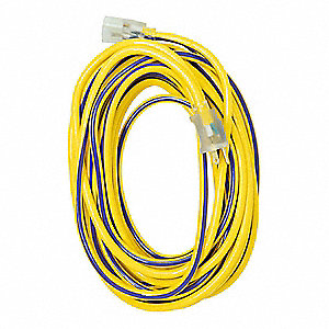 EXTENSION CORD, 50 FEET, 15 AMPS, 300 VOLTS, SJTW, YELLOW/PURPLE