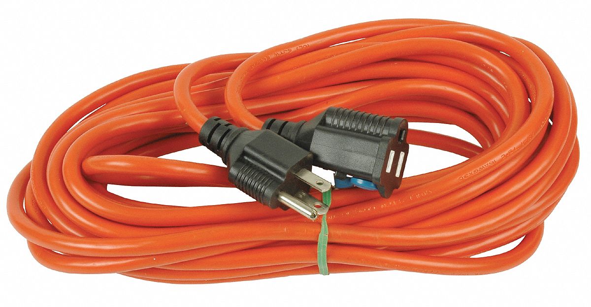 EXTENSION CORD, 30 FEET, 13 AMPS, 125 VOLTS, PVC, ORANGE