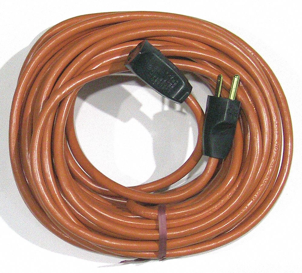 WOODS EXTENSION CORD, 100 FEET, 13 AMPS, 125 VOLTS, 3 OUTLETS, PVC, RED