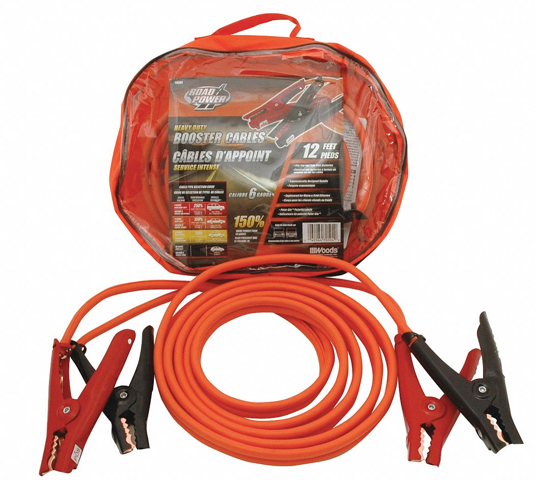 BOOSTER CABLE 12IN HVY DUTY 6 GAUGE