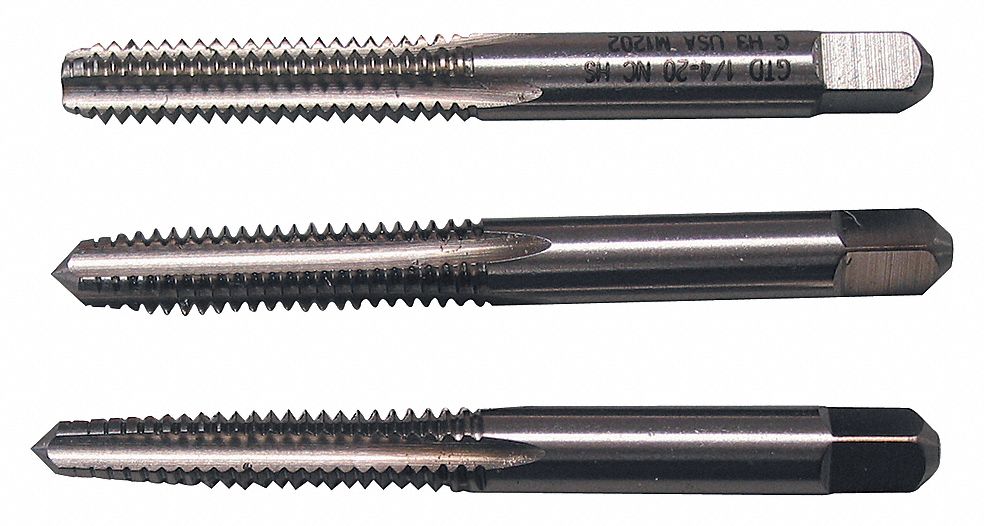 TAP SET, ¾"-16 TAP THREAD, 2 IN THREAD L, 4¼ IN LENGTH, RIGHT HAND