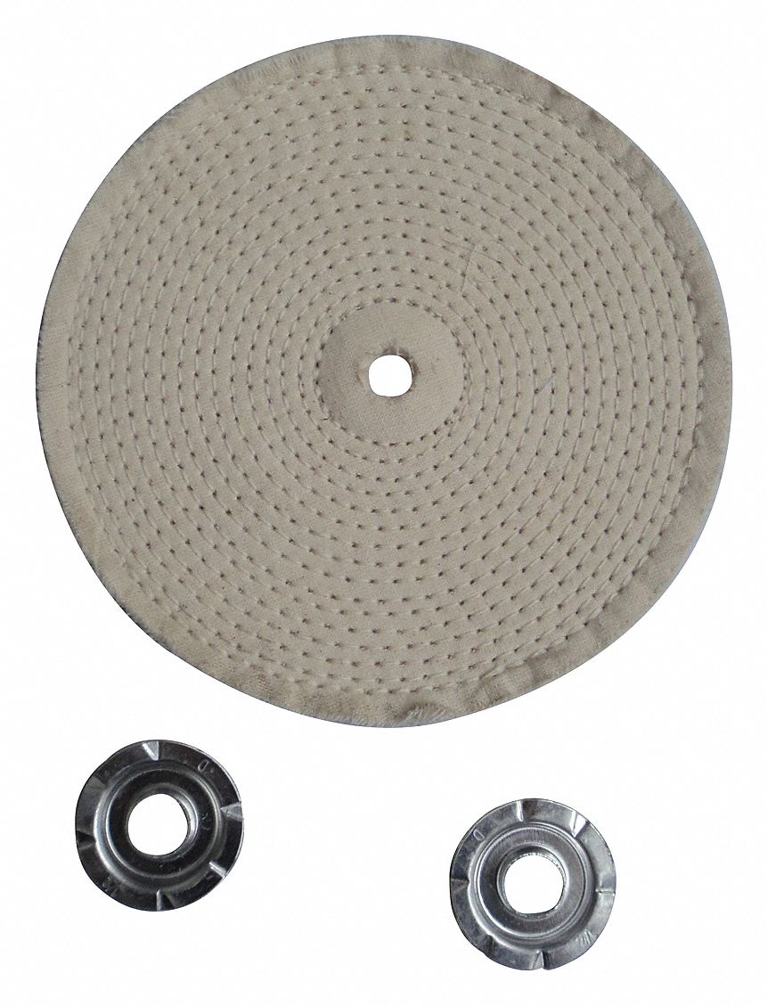 GRAINGER APPROVED Buffing Wheel, Spiral Sewn, 6 In Dia. 12U08312U083