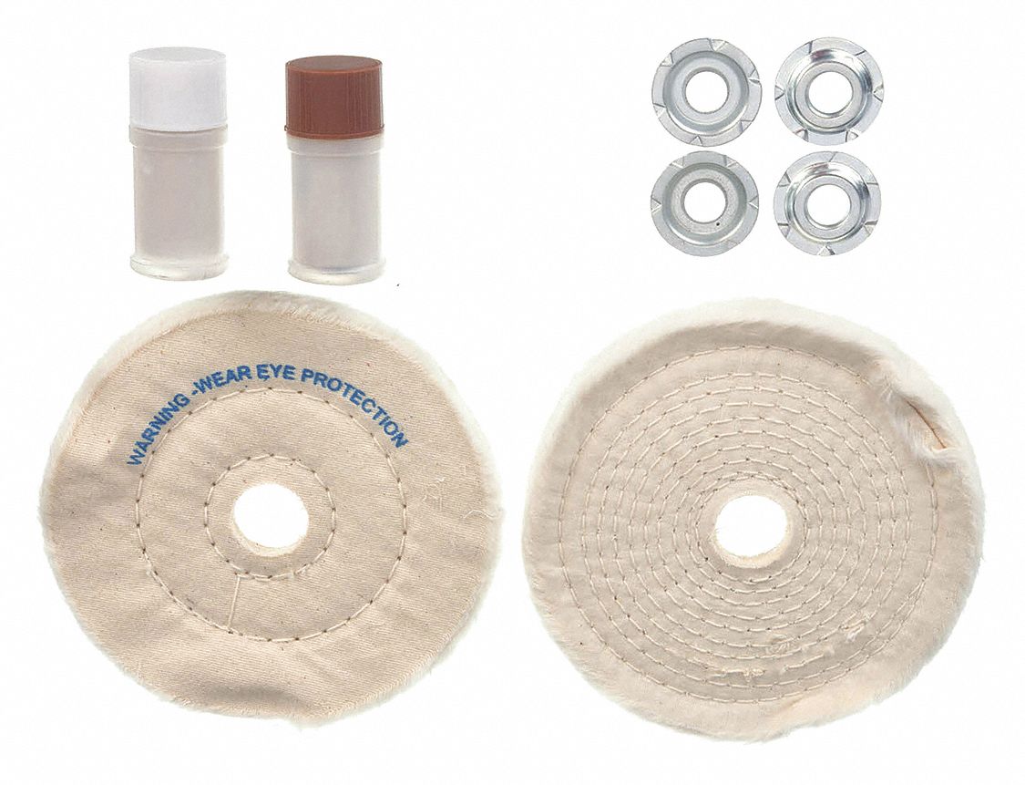 TR DE POLISSAGE DES MÉTAUX DURS, COMPRENANT DES MEULES DE POLISSAGE COUSUES EN SPIRALE ET EN COUSSIN