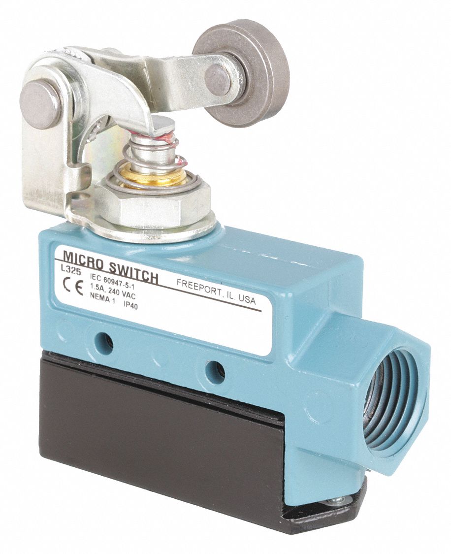 NON PLUG-IN LIMIT SWITCH, ROLLER ARM PLUNGER, METALLIC, BZE6