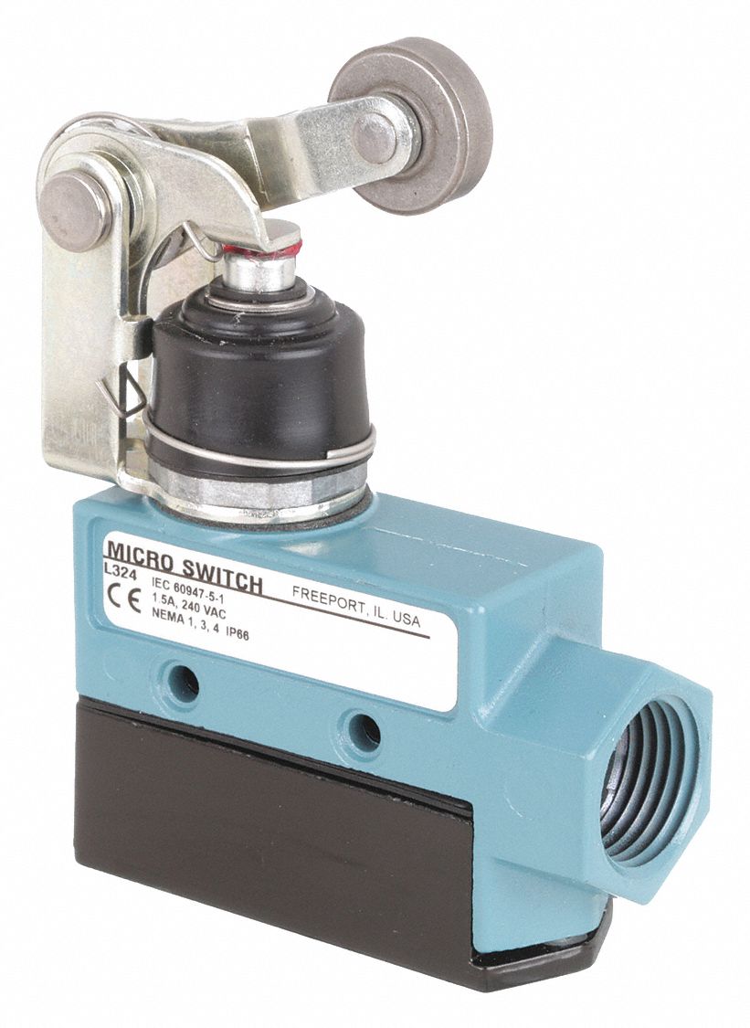 NON PLUG-IN LIMIT SWITCH, ROLLER ARM PLUNGER, METALLIC, BZE6