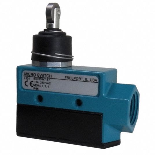 HONEYWELL MICRO SWITCH General Purpose Limit Switch: 1NC/1NO, 15A @ 600V,  2A @ 250V, Top, Surface