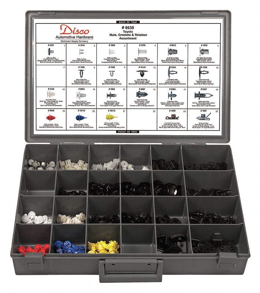 Toyota Nut, Grommet & Retainer Assortment: 430 Pieces