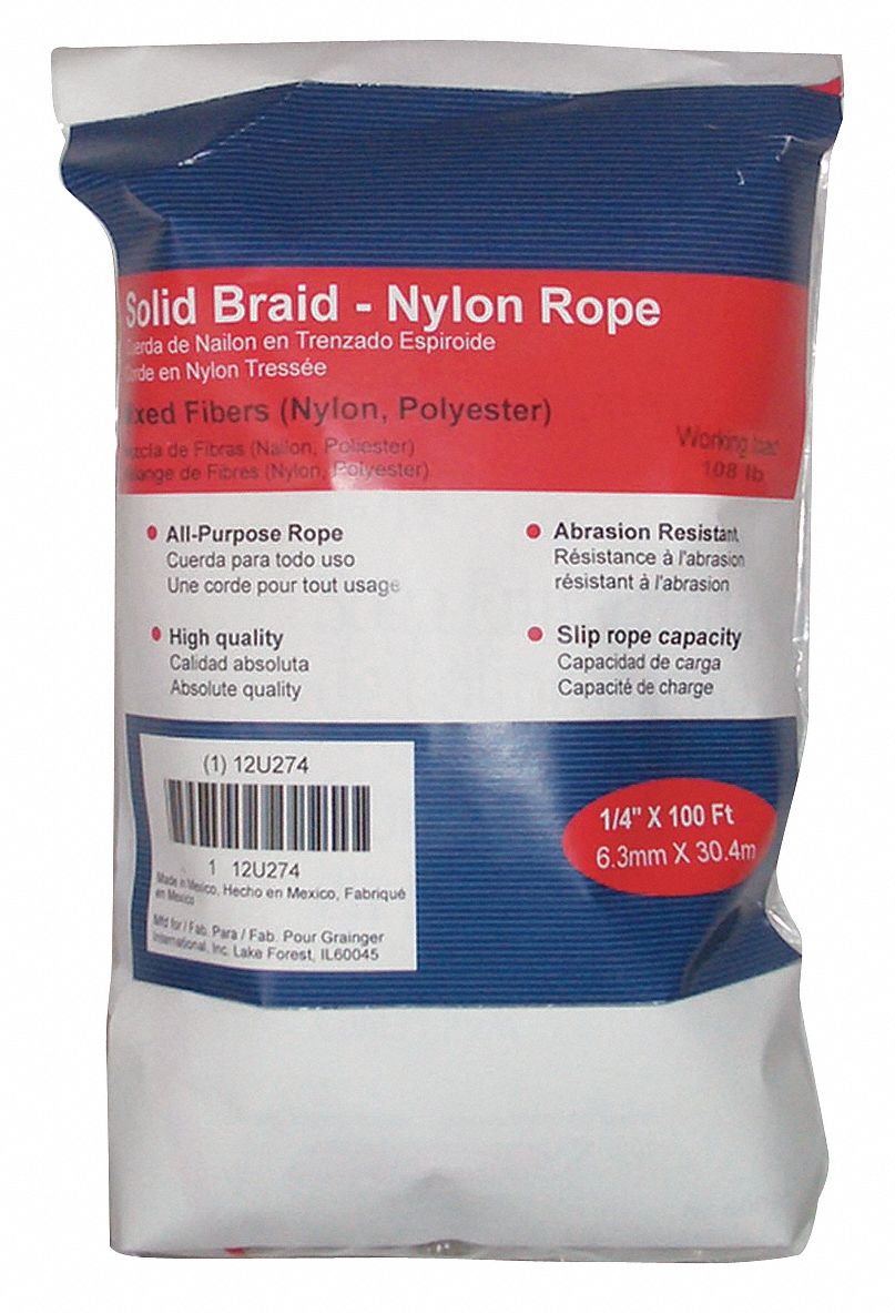 Solid Braid Nylon Rope 1/4