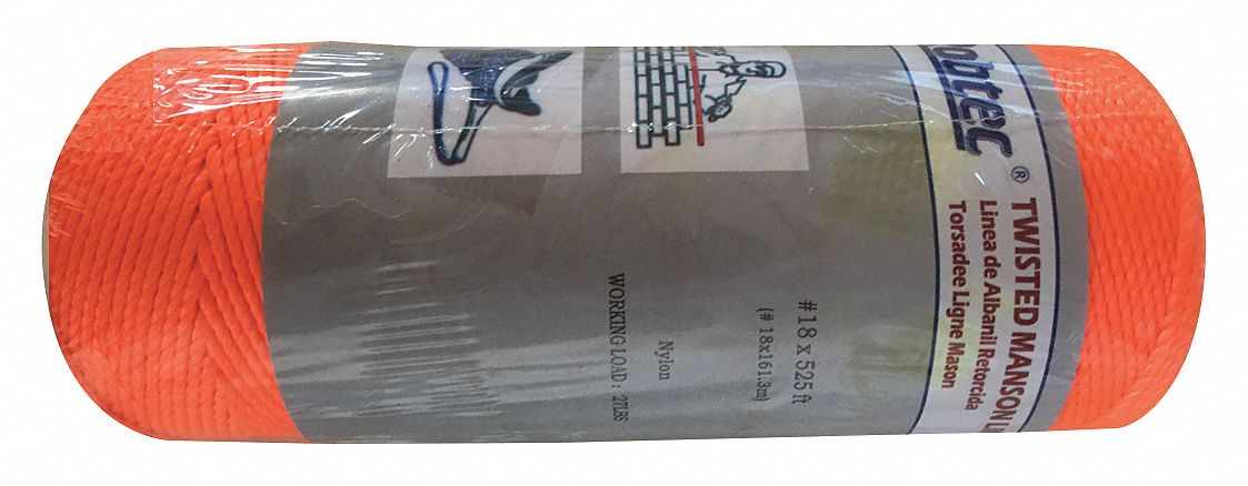 TWINE, TWISTED, 27 LB WORKING LOAD LIMIT, SPOOL, 1/16 IN DIAMETER, 525 FT OVERALL L