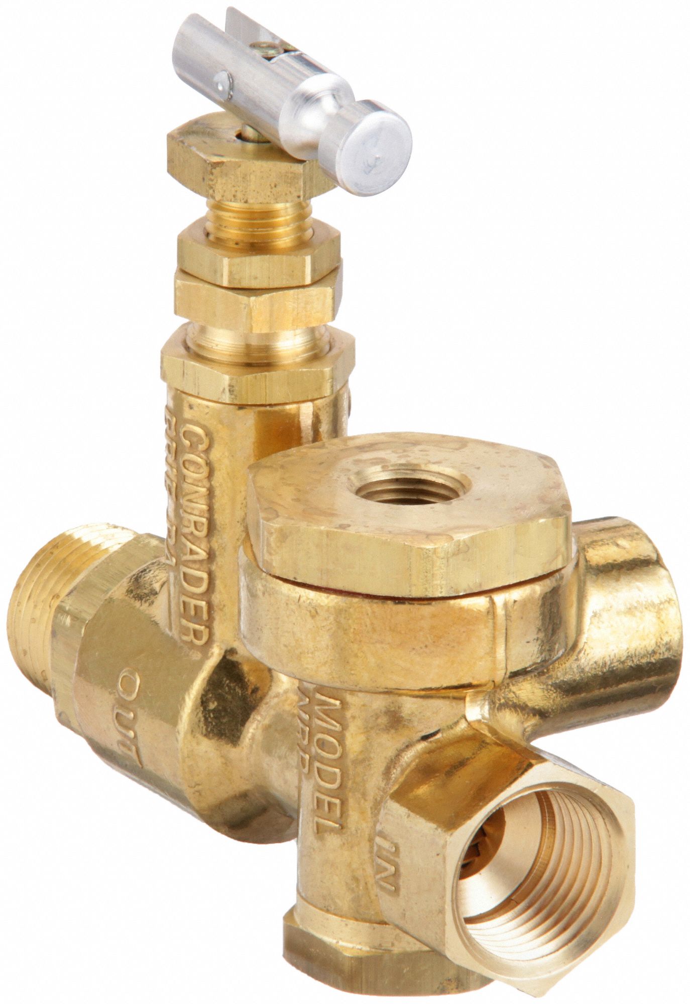 CONTINUOUS RUN VENT UNLOADER VALVE, 1/8 IN INLET SIZE, 3/8 IN OUTLET SIZE, BRASS, NRP-A