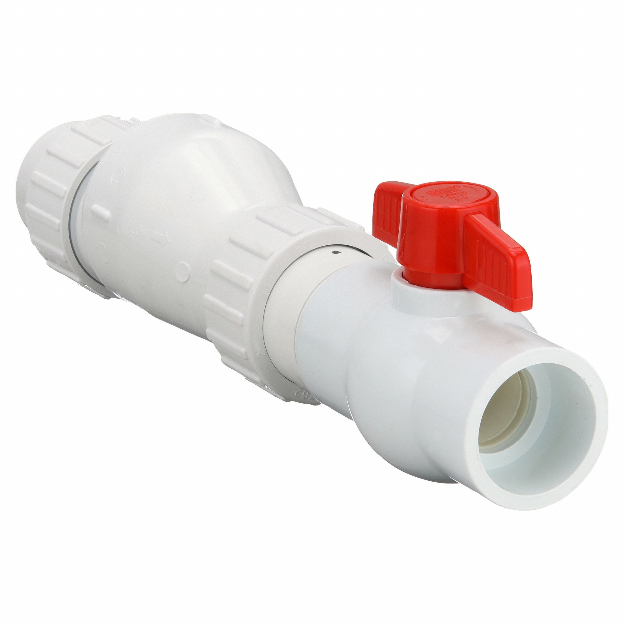 CHECK VALVE WITH BALL VALVE,PVC,1-1/2