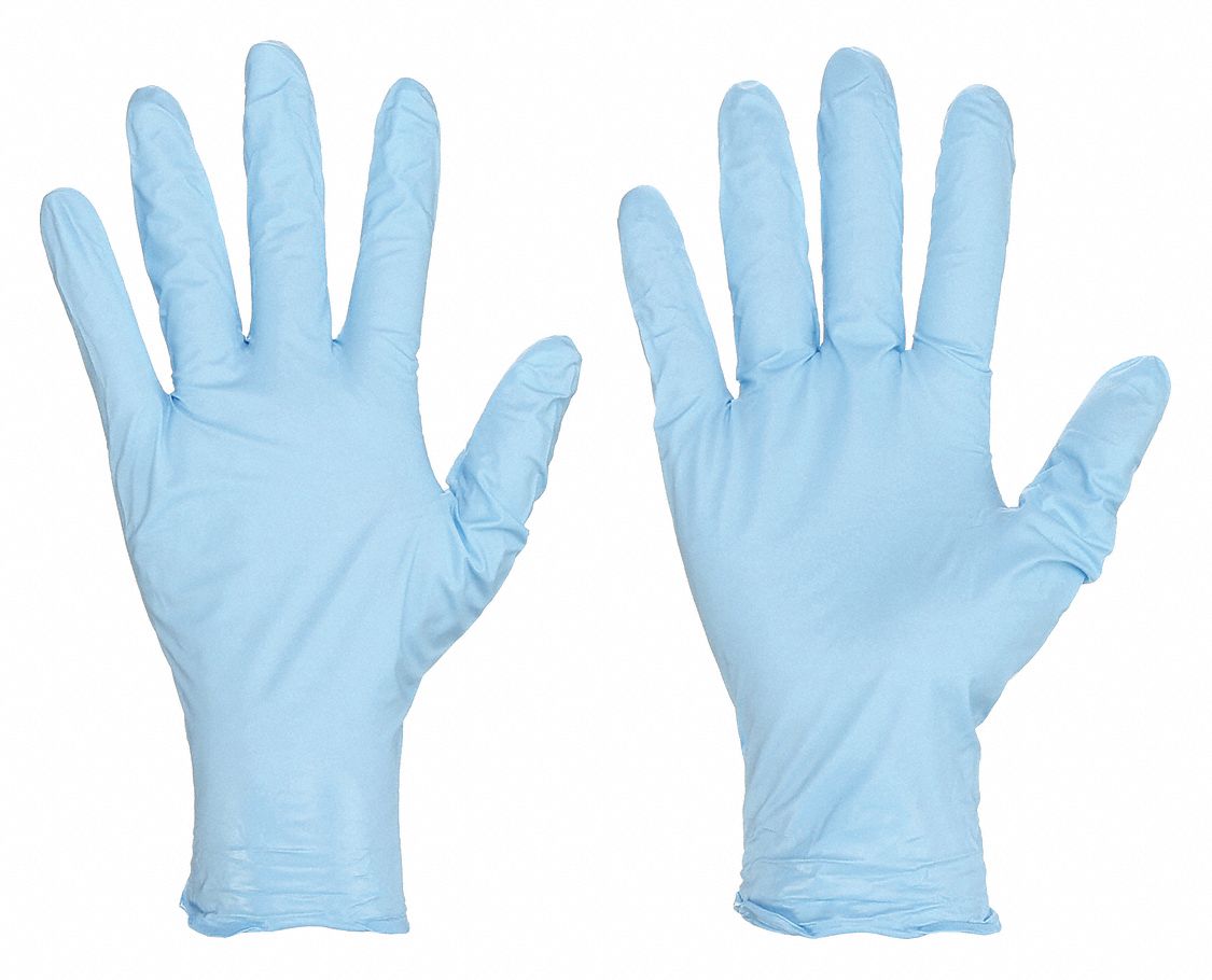 DISPOSABLE GLOVES, CHEMICAL-RESISTANT/FOOD-GRADE, S (7), 4 MIL, NITRILE, 100 PK