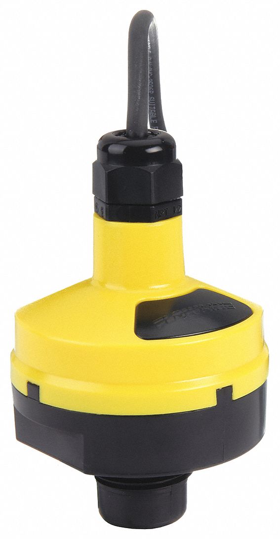 Noncontact Ultrasonic Level Sensor: 1 in NPT, For Chemicals/Oil/Wastewater/Water Media Type