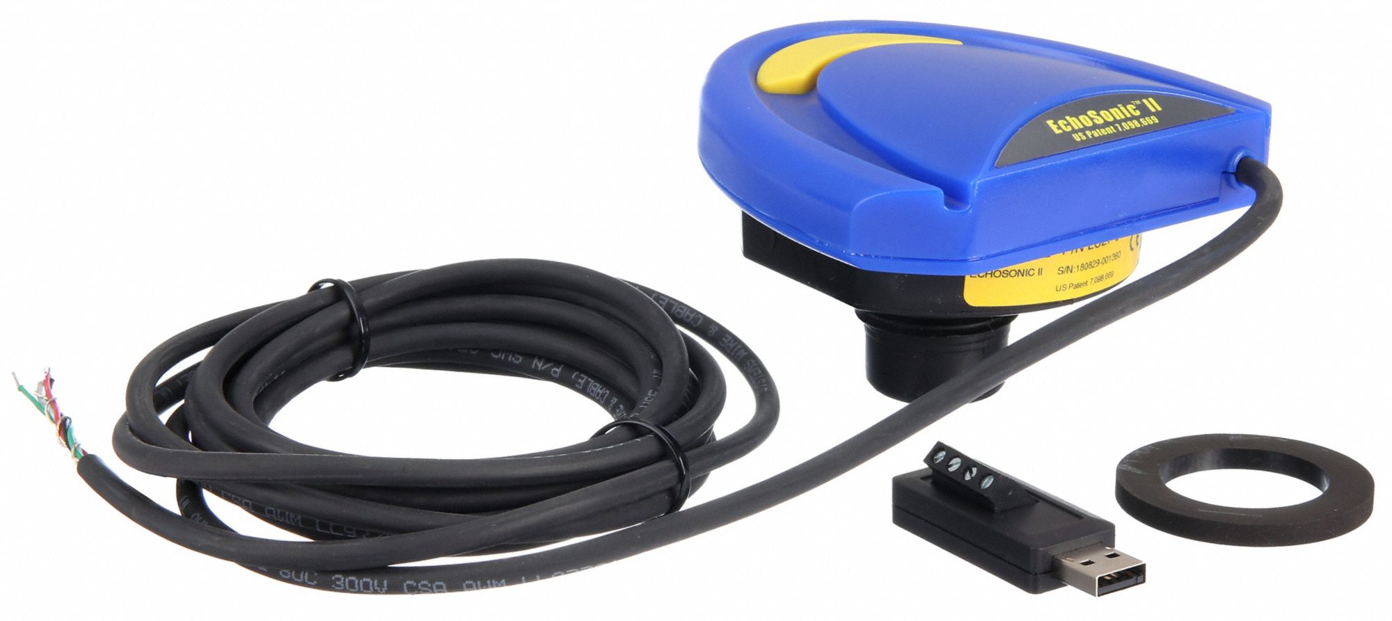 FLOWLINE Noncontact Ultrasonic Level Sensor 1 in NPT, 9.8 ft, 24V DC