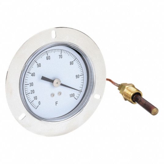 0° To 100°f 3 5 In Dial Dia Analog Panel Mount Thermometer 12u614 12u614 Grainger