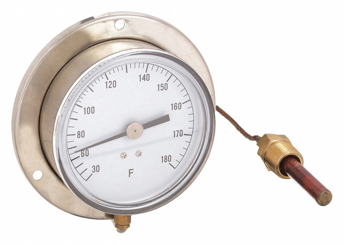 30° to 180°F, 3.5 in Dial Dia, Analog Panel Mount Thermometer 12U64112U641 Grainger