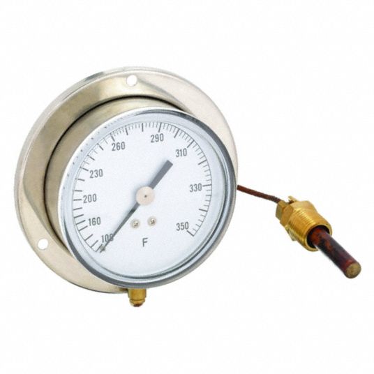 100° to 350°F, 3.5 in Dial Dia, Analog Panel Mount Thermometer 12U64312U643 Grainger