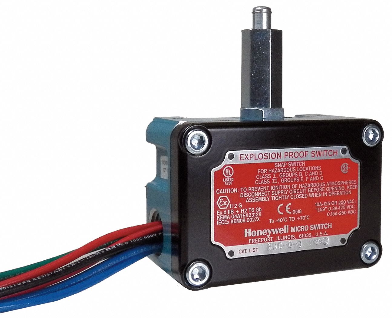 HONEYWELL MICRO SWITCH, 2NC/2NO, 10A 250V, Explosion Proof Limit