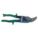 OFFSET SNIP, RIGHT/STRAIGHT, 9 1/4 IN OVERALL L, 1 1/4 IN CUTTING L, STEEL, PLASTIC