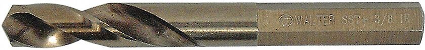 SST+ DRILL, STUB, HEX SHANK, 135 °  POINT, 7/16 IN, 3 3/4 IN L, HIGH SPEED STEEL