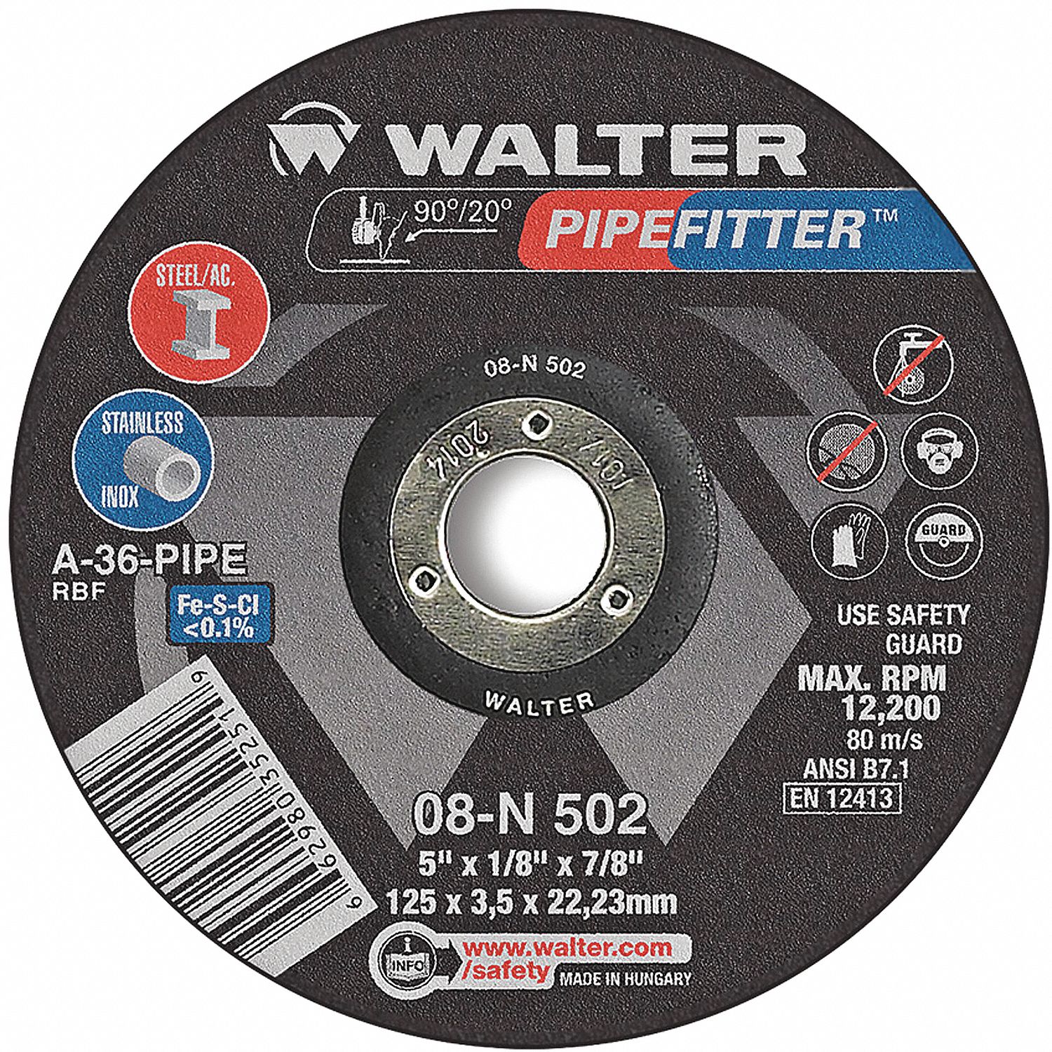 MEULE PIPEFITTER 5X1/8 A-36