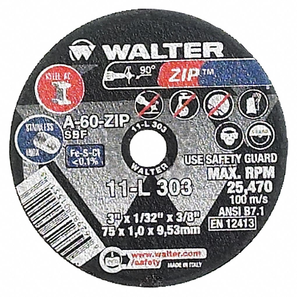 Walter ZIP+ Cutoff Wheel [Pack of 25] - Type 1, Alumina Zirconia Cutting  Wheel : : Industrial & Scientific