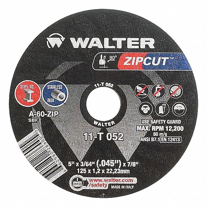 WALTER SURFACE TECHNOLOGIES CUT OFF WHL ZIPCUTTYPE1 5