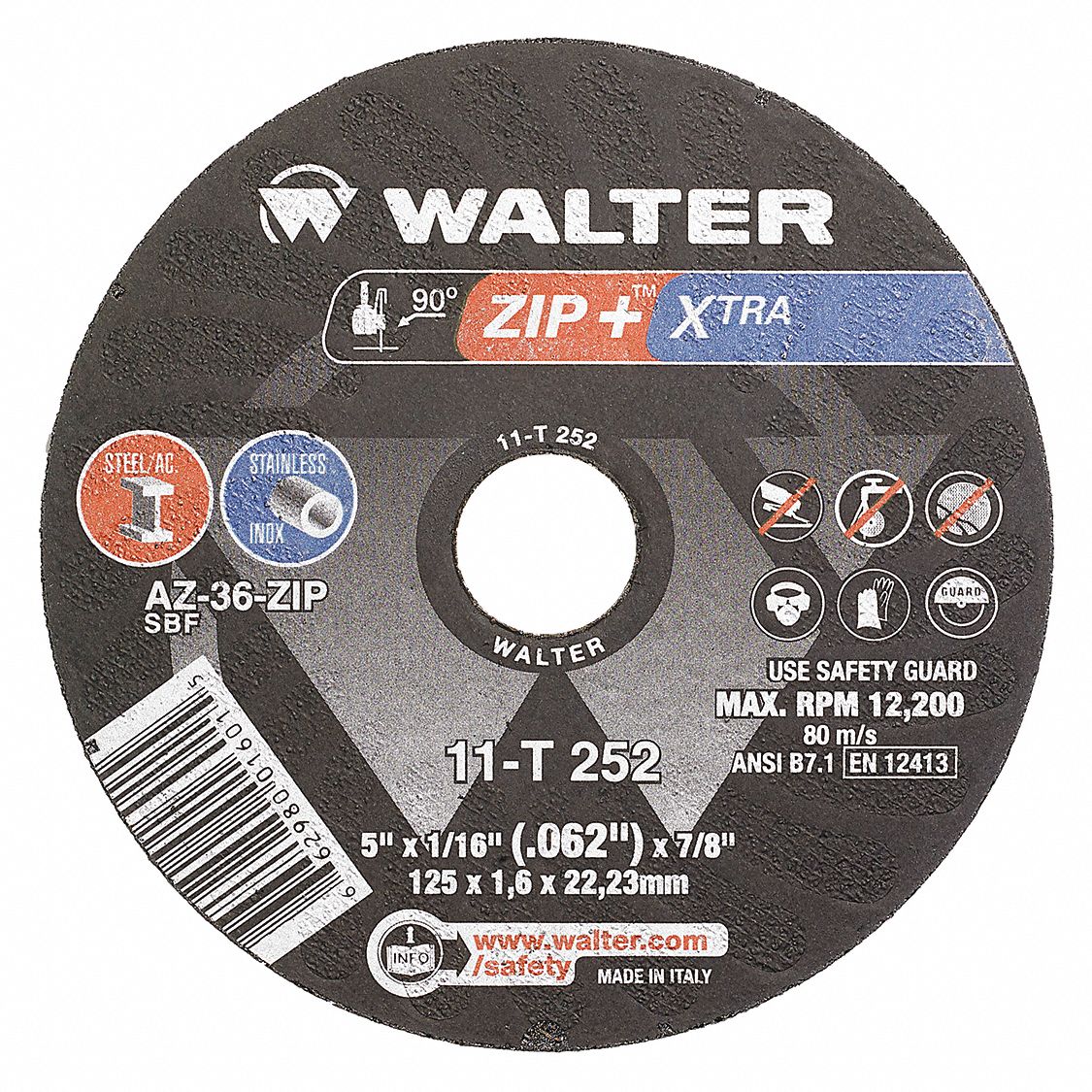 Walter Type 1 High Performing Zipcut Cut-Off Wheels for Angle Grinders –  Lethbridge Fasteners and Tools